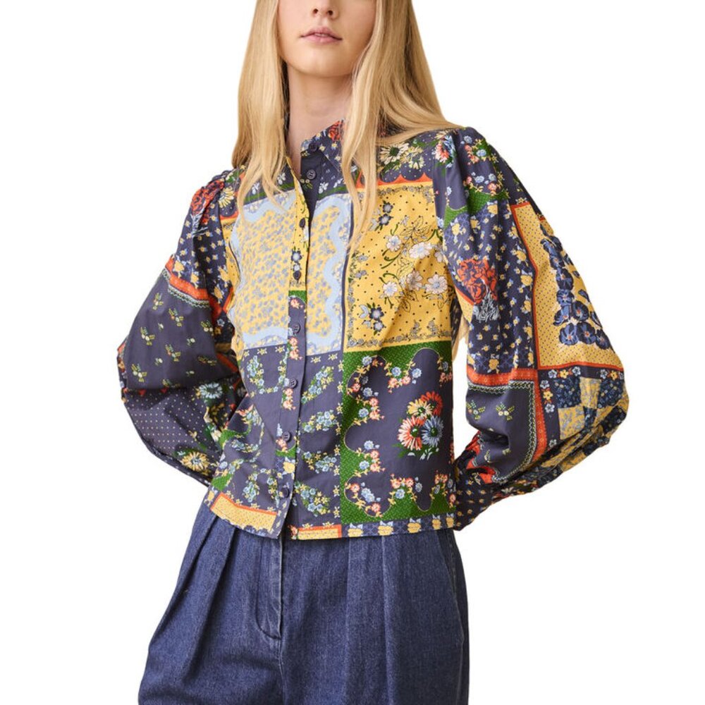 New $345 Hunter Bell Everett Patchwork Cotton Pop… - image 8